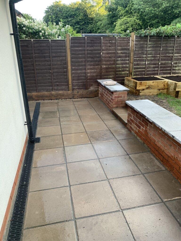 paving, wall and drainage